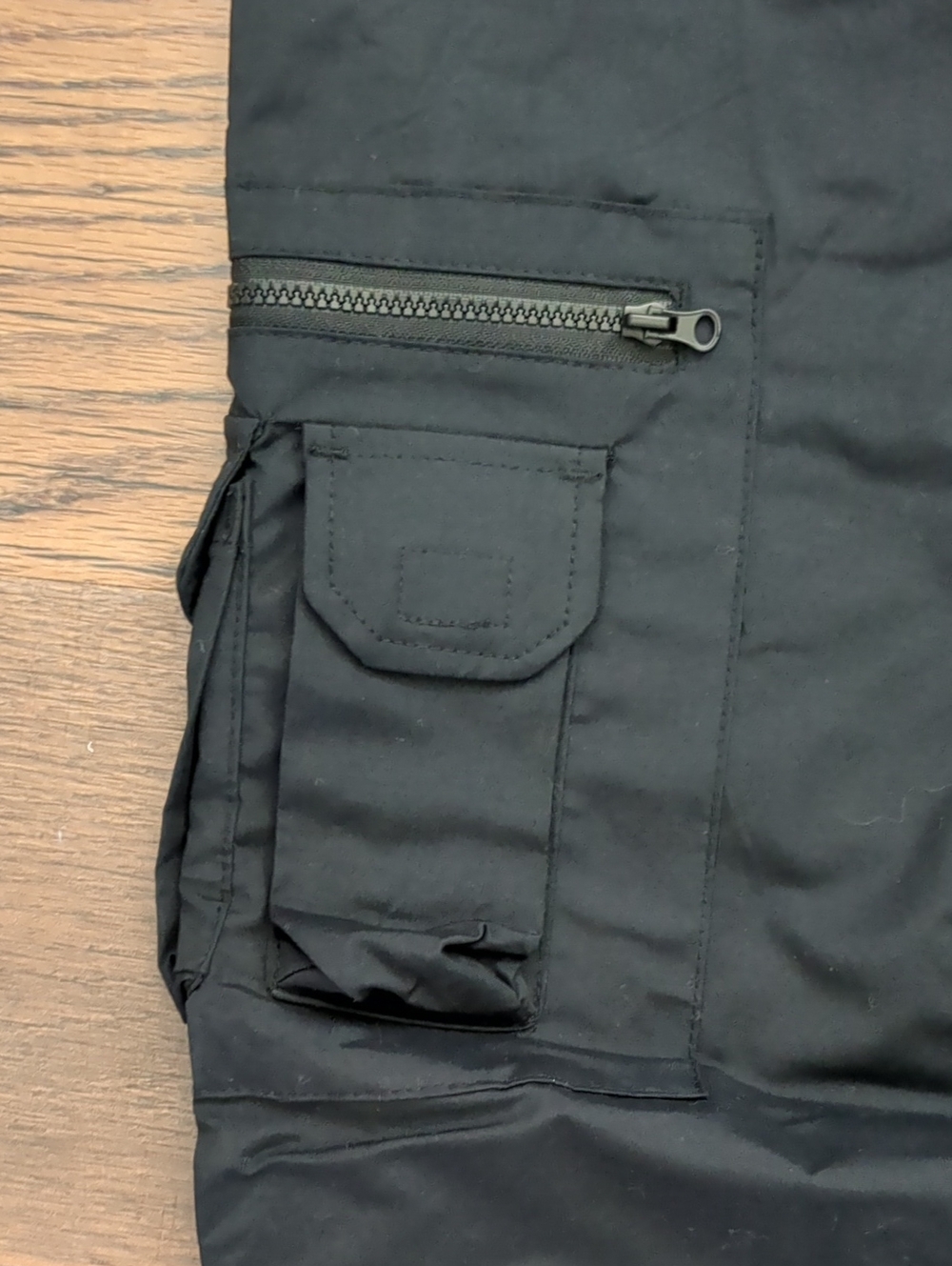 PacSun Black Men's Cargo Pants Joggers with Zip & Flap Pockets, Size Large, NEW - Picture 3 of 10